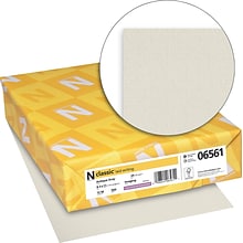 Neenah Paper Classic® 8 1/2 x 11 24 lbs. Laid Writing Imaging Paper, Antique Gray, 500/Ream