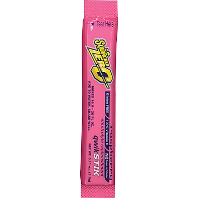 Sqwincher ZERO Qwik Stik™ Electrolyte Sugar Free Powdered Beverage Mix, Raspberry, 0.11 oz., 50/Pk
