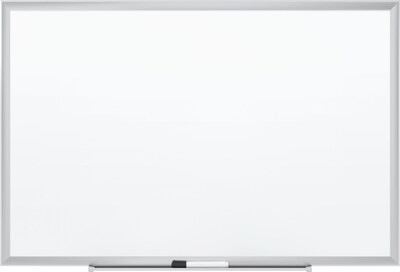 Staples Standard Durable Magnetic Steel Whiteboard, Aluminum Finish Frame, 8'W x 4'H (52476/28696)