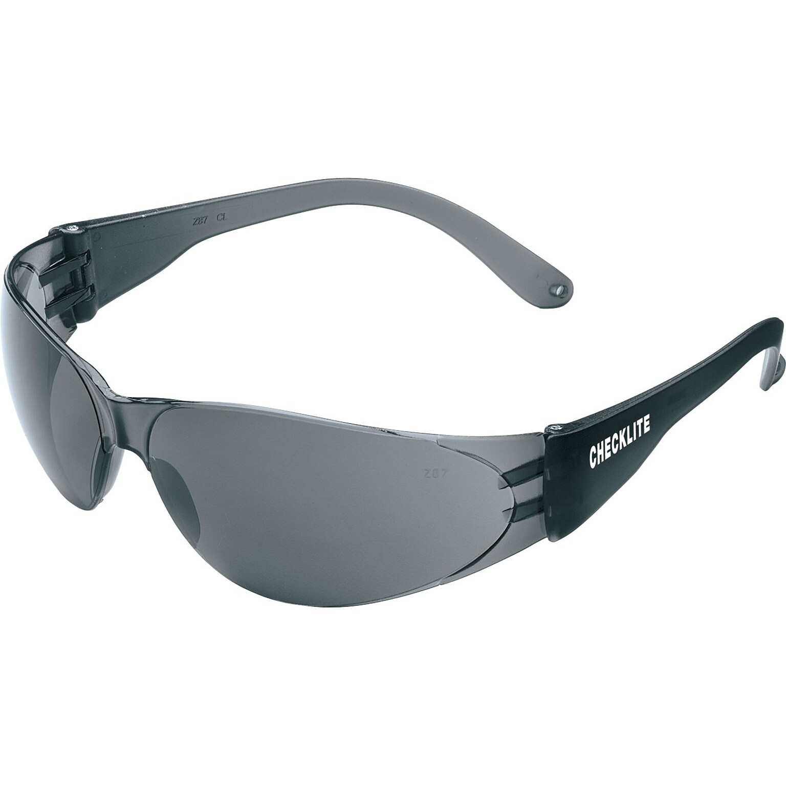 Checklite® Safety Glasses, Scratch Resistant, Gray Frame & Lens