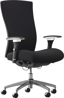 Quill Professional Series 1400TF Executive Chair, Fabric, Black, Seat: 19.49W x 19.29D, Back: 20.67W x 24.02H