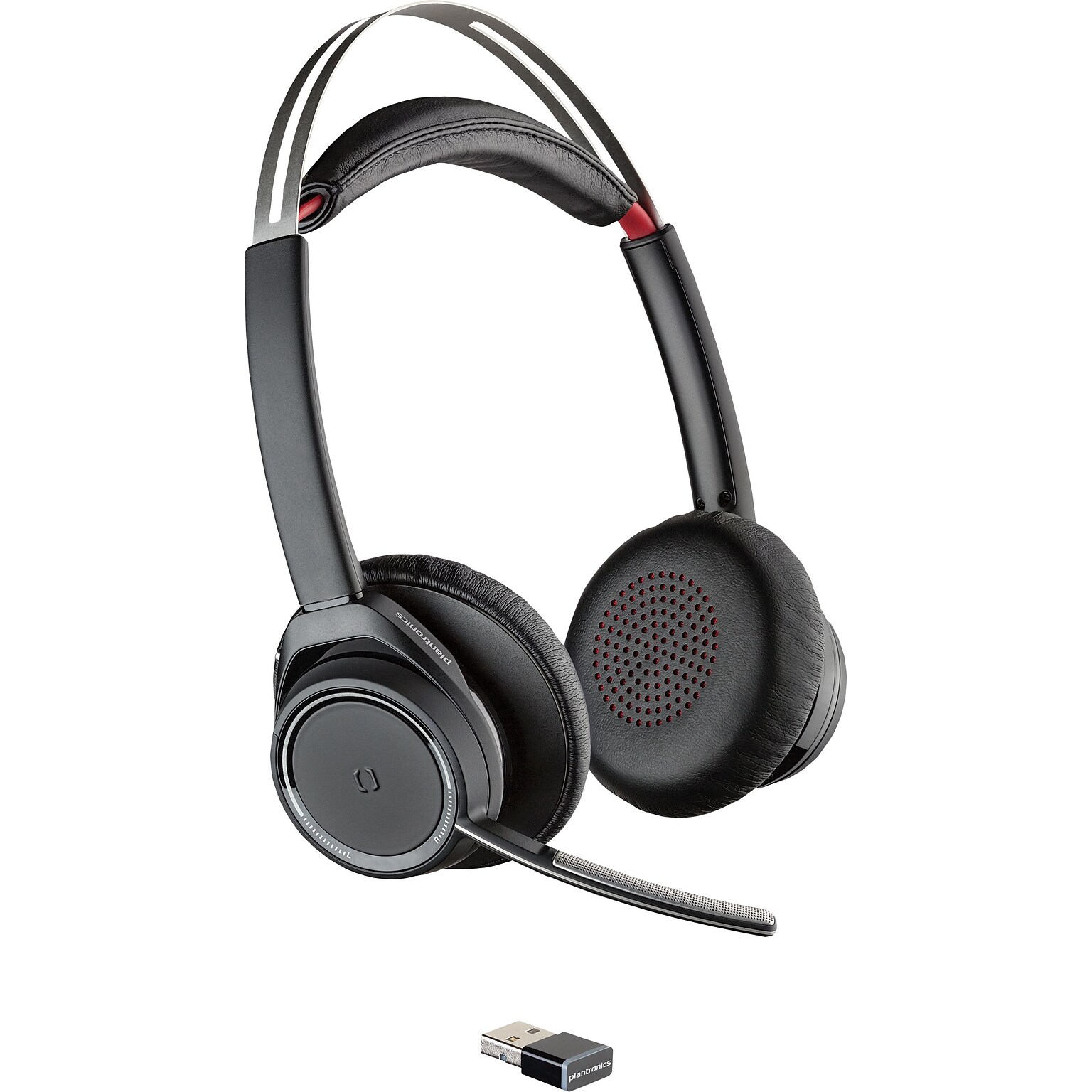 Plantronics Voyager Focus UC Active Noise Cancelling Bluetooth On Ear Phone & Computer Headset, Black (202652-101)