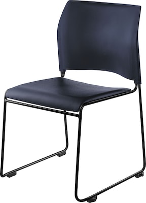 NPS #8704-10-04 Cafetorium Stack Chair, Blue Vinyl Seat/Blue Backrest - 4 Pack