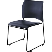 NPS #8704-10-04 Cafetorium Stack Chair, Blue Vinyl Seat/Blue Backrest - 4 Pack