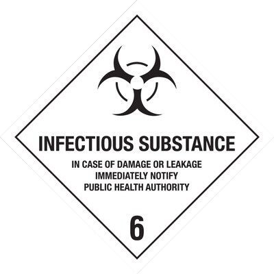 Tape Logic Infectious Substance - 6 Tape Logic Shipping Label, 4 x 4, 500/Roll