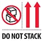 Tape Logic Labels, "Do Not Stack", 4" x 4", Red/White/Black, 500/Roll (IPM324)