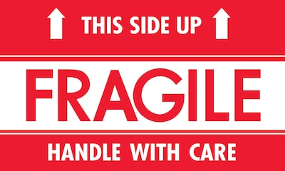 PACKAGING MAX Fragile This Side Up Staples Shipping Label, 3 x 5, 500 Labels/Roll (SCL521)