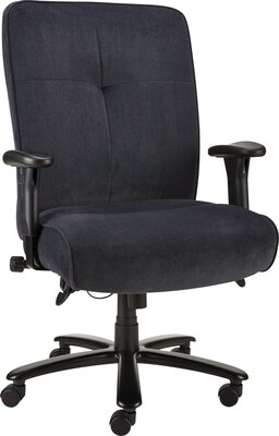Quill Nigel Steel Big & Tall Chair, Fabric, Blue, 42.7-45.5H x 29.1W x 29.9D
