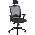 Quill Telfair™ Executive Chair with Headrest, Mesh, Black, Seat: 18.3W x 17.1D, Back: 19.5W x 27.4H
