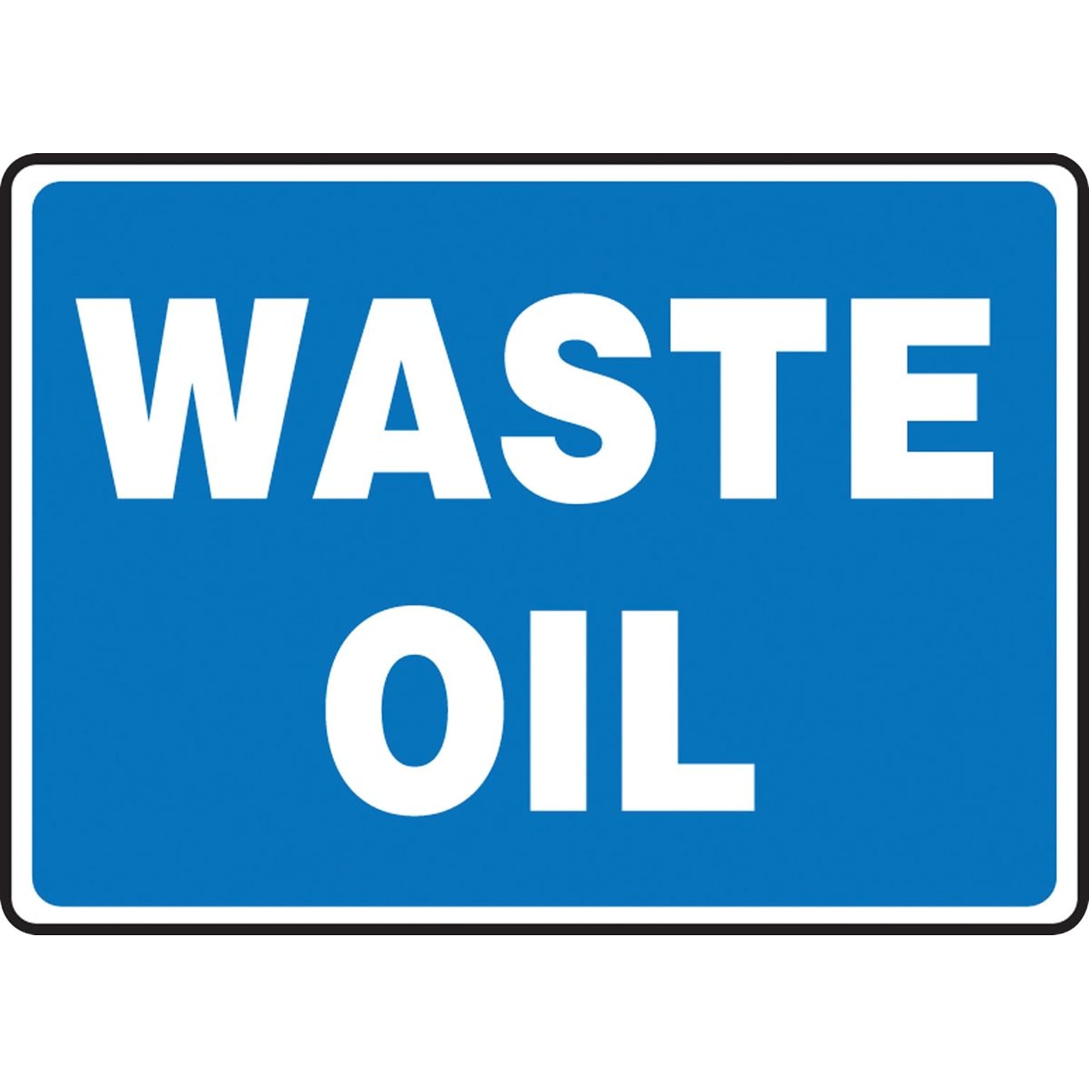 Accuform Safety Sign, WASTE OIL, 10 x 14, Adhesive Vinyl (MCHL598VS)