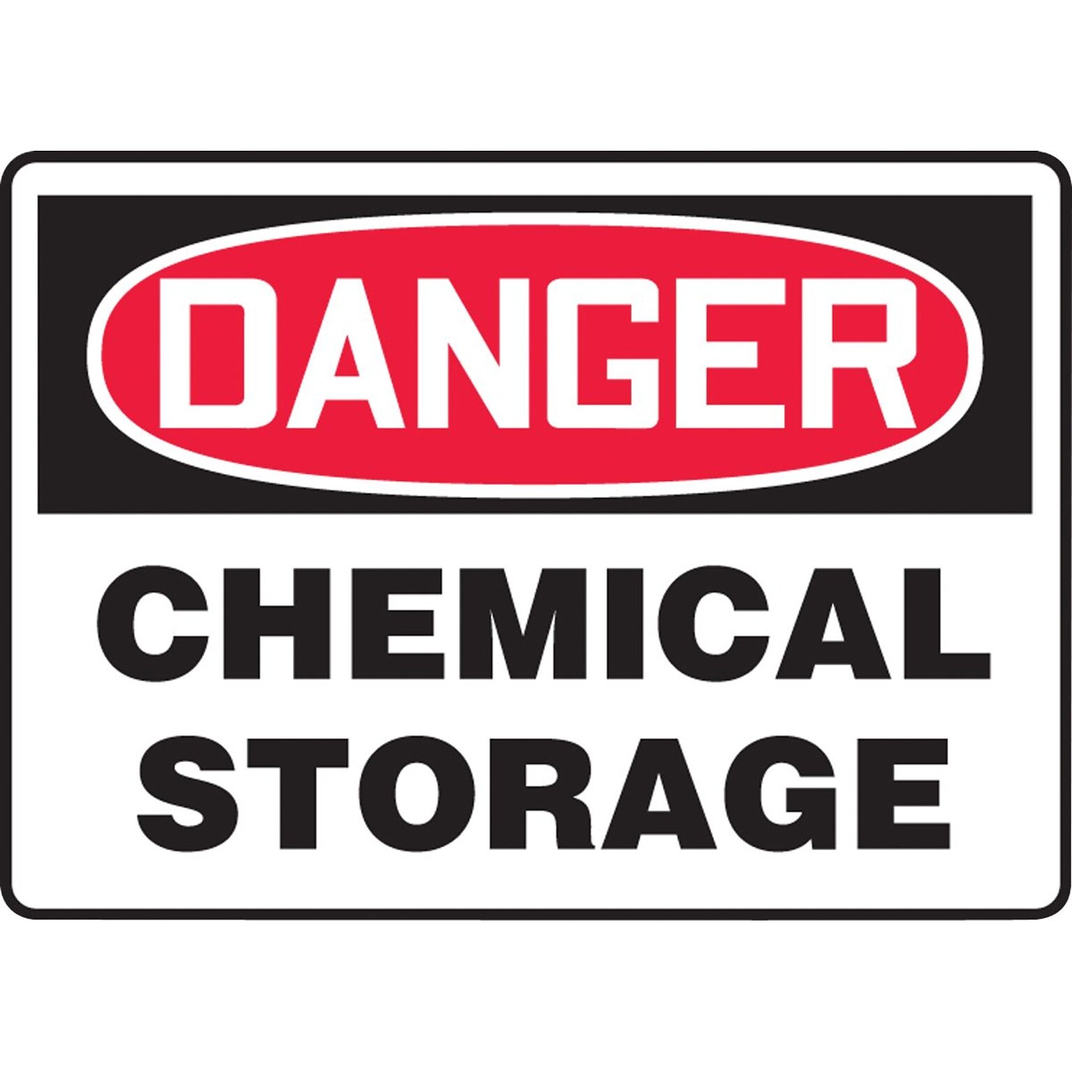 Accuform Signs® Safety Sign, DANGER CHEMICAL STORAGE, 10 x 14, Adhesive Vinyl, Each