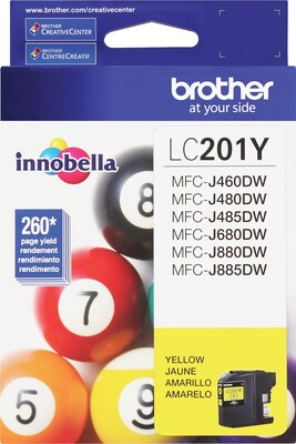 Brother LC201 Black, Cyan, Magenta, Yellow Standard Yield Ink, 4/Pack