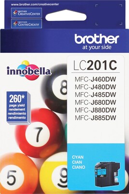 Brother LC201 Black, Cyan, Magenta, Yellow Standard Yield Ink, 4/Pack