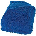 Lavish Home 61-00009-BLU Solid Plush Throw; Blue
