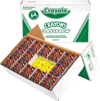 Binney & Smith Crayola® Crayon Classpack, 13 Bins of 64 Colors, 832/Ct