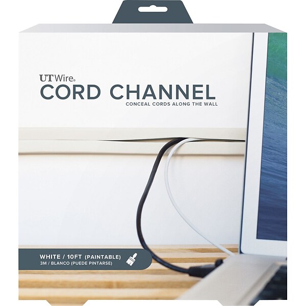 UT Wire 10 Cord Channel, White (UTW-CC1001-WH)