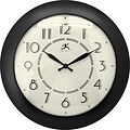 Infinity Instruments 14.5 Retro Diner Style Wall Clock, Berkeley Black