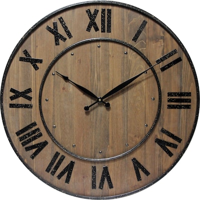 Infinity Instruments 24" Wood Wine Barrel Wall Clock