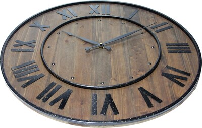 Infinity Instruments 24 Wood Wine Barrel Wall Clock