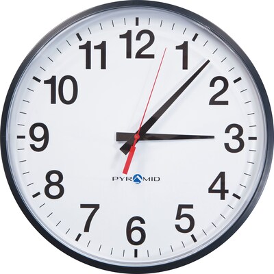 TimeTrax Sync RF 900MHz Wireless Battery-Operated Analog Wall Clock, Black Bezel, 17 (S9A7AAGBXB)