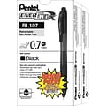 Pentel EnerGel-X Retractable Roller Gel Pens, Medium Point, Black Ink, 24/Pack (BL107ASW2)