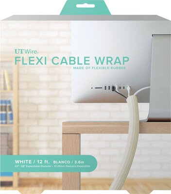 UT Wire 12 Flexi Cable Wrap, White (UTW-FCW12-WH)