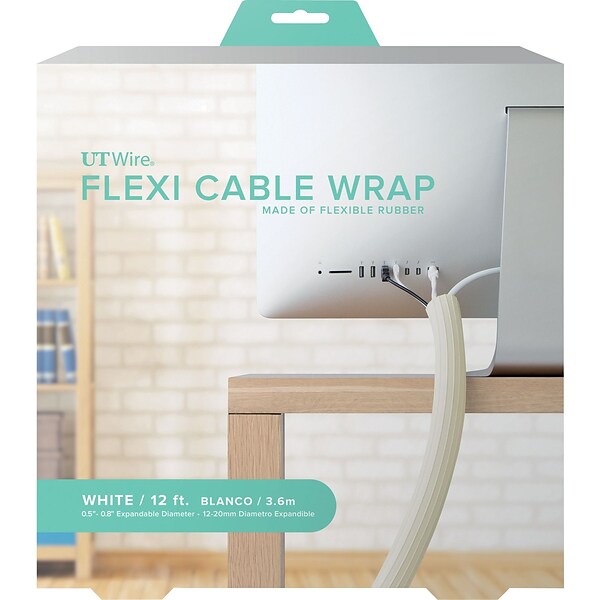 UT Wire 12 Flexi Cable Wrap, White (UTW-FCW12-WH)