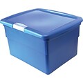 Staples® Plastic File Box with Hinged Lid; Letter/Legal Size