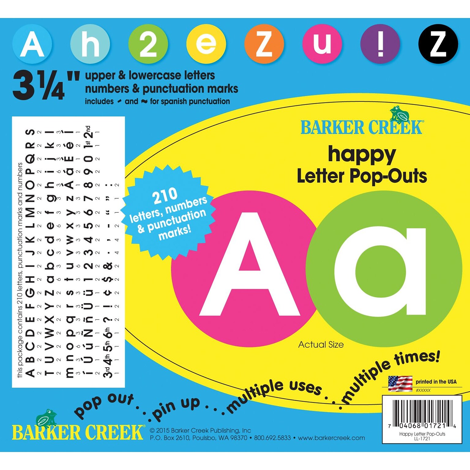 Barker Creek Publishing Happy Circle Letter Pop-Outs