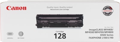 Canon 128 Black Standard Yield Toner Cartridge (3500B001AA)