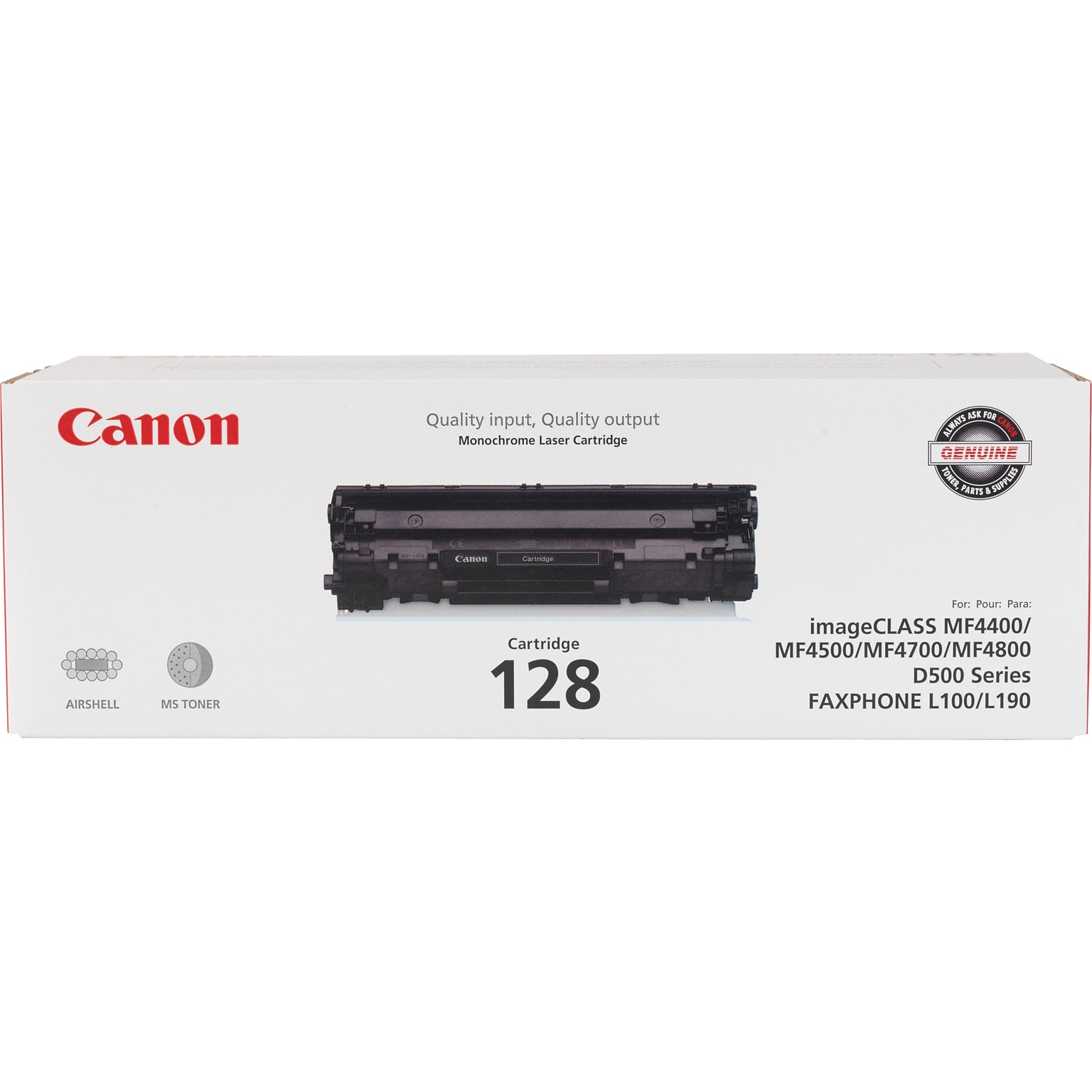 Canon 128 Black Standard Yield Toner Cartridge (3500B001AA)