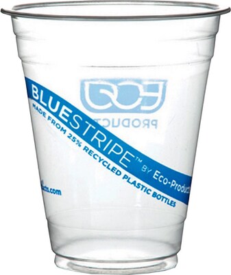 Eco-Products® BlueStripe™ Plastic Cold Cups, 16oz., Clear, 50/Pack (ECOEPCR16PK)