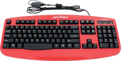 Seal Shield™ SILVER STORMTM Waterproof Keyboard - Dishwasher Safe &  RED