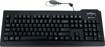 Seal Shield™ SILVER SEALTM Waterproof Keyboard w/ QUICK CONNECT, Dishwasher Safe &  Black