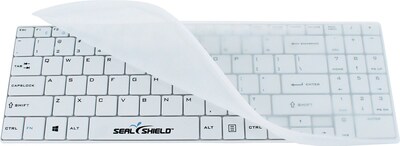 Seal Shield™ Clean Wipe™ Waterproof Chiclet Keyboard, Waterproof, White