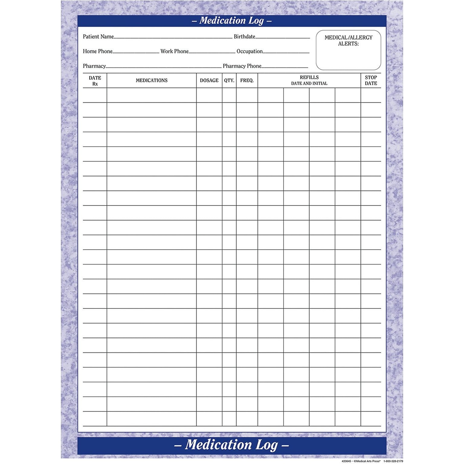 Medical Arts Press® Medications Form, Purple FormFamily™