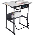Safco AlphaBetter® Desk with Book Box, Gray/Black, 26 - 42H x 36W x 24D