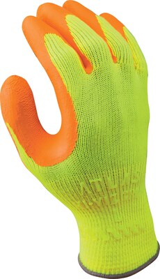 Best Manufacturing Company Orange & Yellow Flat Dipped 12/Case HI VIZ Grip Gloves, L