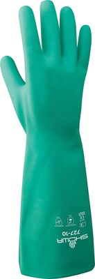 Showa Best Manufacturing Company Nitrile Chemical Resistant Gloves, Green, Small, 12/Pack (384127075)