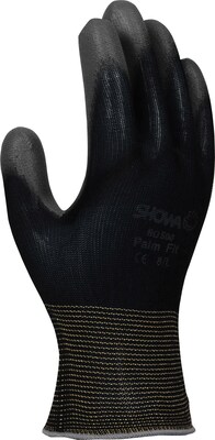 Showa Best Glove BO500B Hi-Tech Black Polyurethane Coated Gloves, XL