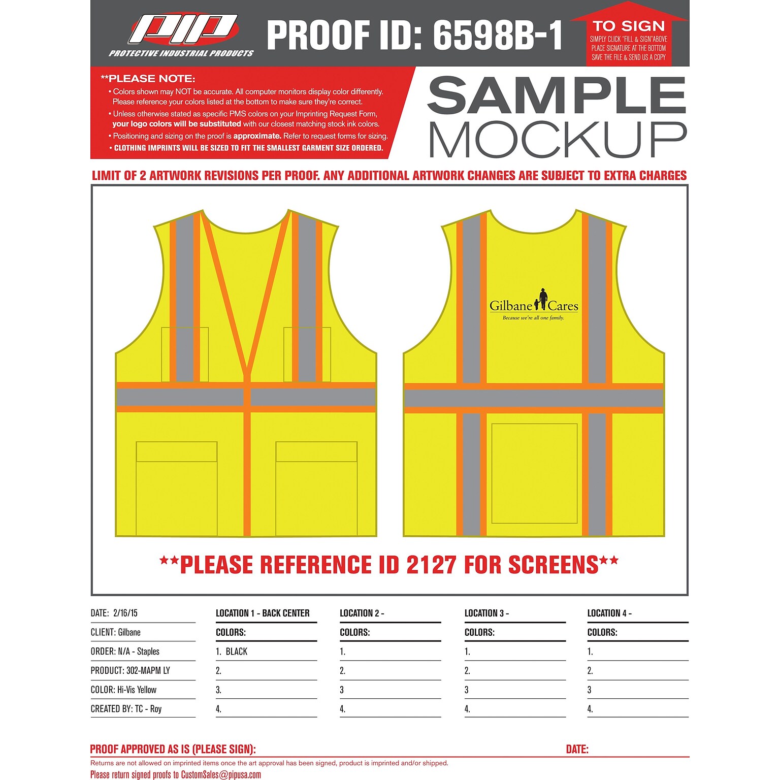 Protective Industrial Surveyor Safety Vest, ANSI/ISEA 107-2015 Class 2, Type R, Zip Front, Lime Yel Mesh, XL, LOGO Gilbane Cares