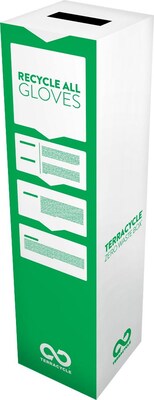TerraCycle Gloves Zero Waste Box, Plastic Recycling Container, 11x 11 x 20, White (50926)