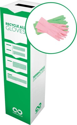 TerraCycle Gloves Zero Waste Box, Plastic Recycling Container, 11 x 11 x 40, White (50919)