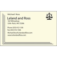 Custom 1-2 Color Business Cards, Ivory Index 110# Cover Stock, Raised Print, 1 Standard Ink, 1-Sided