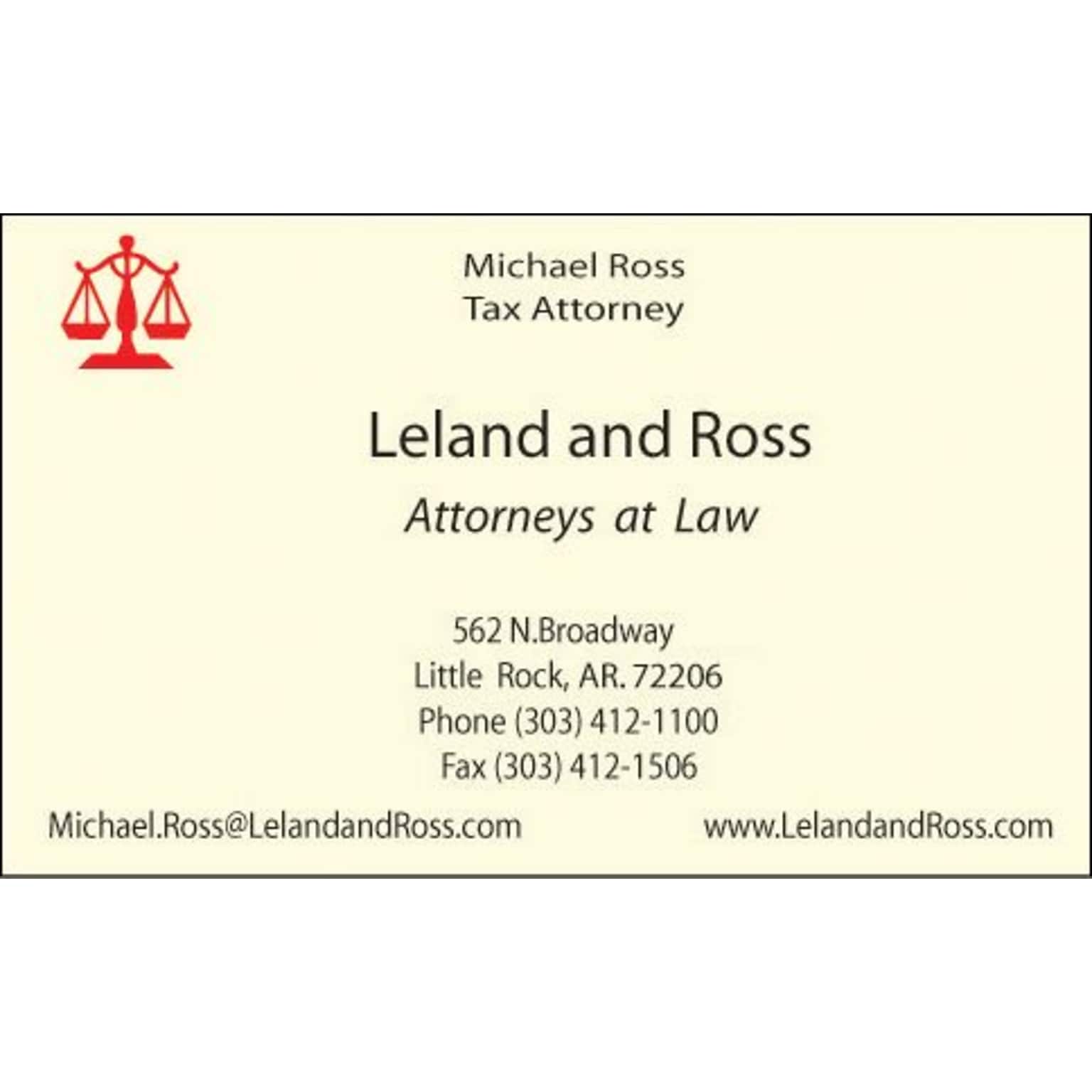 Custom 1-2 Color Business Cards, CLASSIC CREST® Baronial Ivory 80#, Raised Print, 2 Standard Inks, 1-Sided, 250/PK