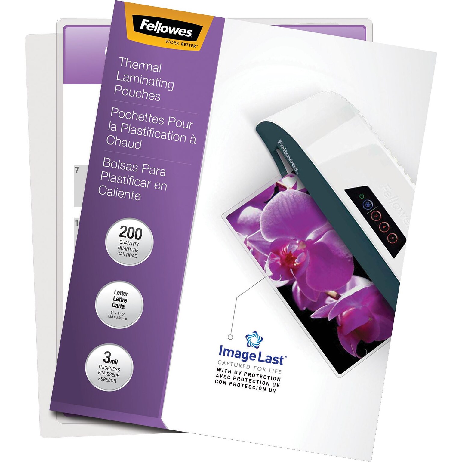 Fellowes® Thermal Laminating Pouches, Letter, ImageLast, 3mil, 200 pack