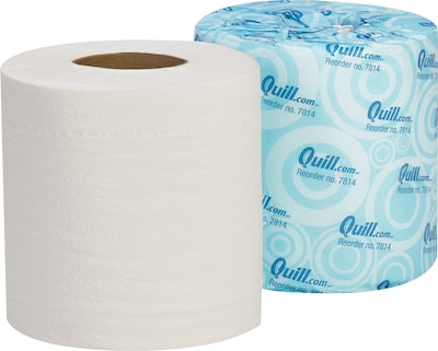 Quill Brand® Toilet Paper, 100% Recycled, 2-Ply, 500 Sheets/Roll, 96 Rolls/Carton (7814-QCC)
