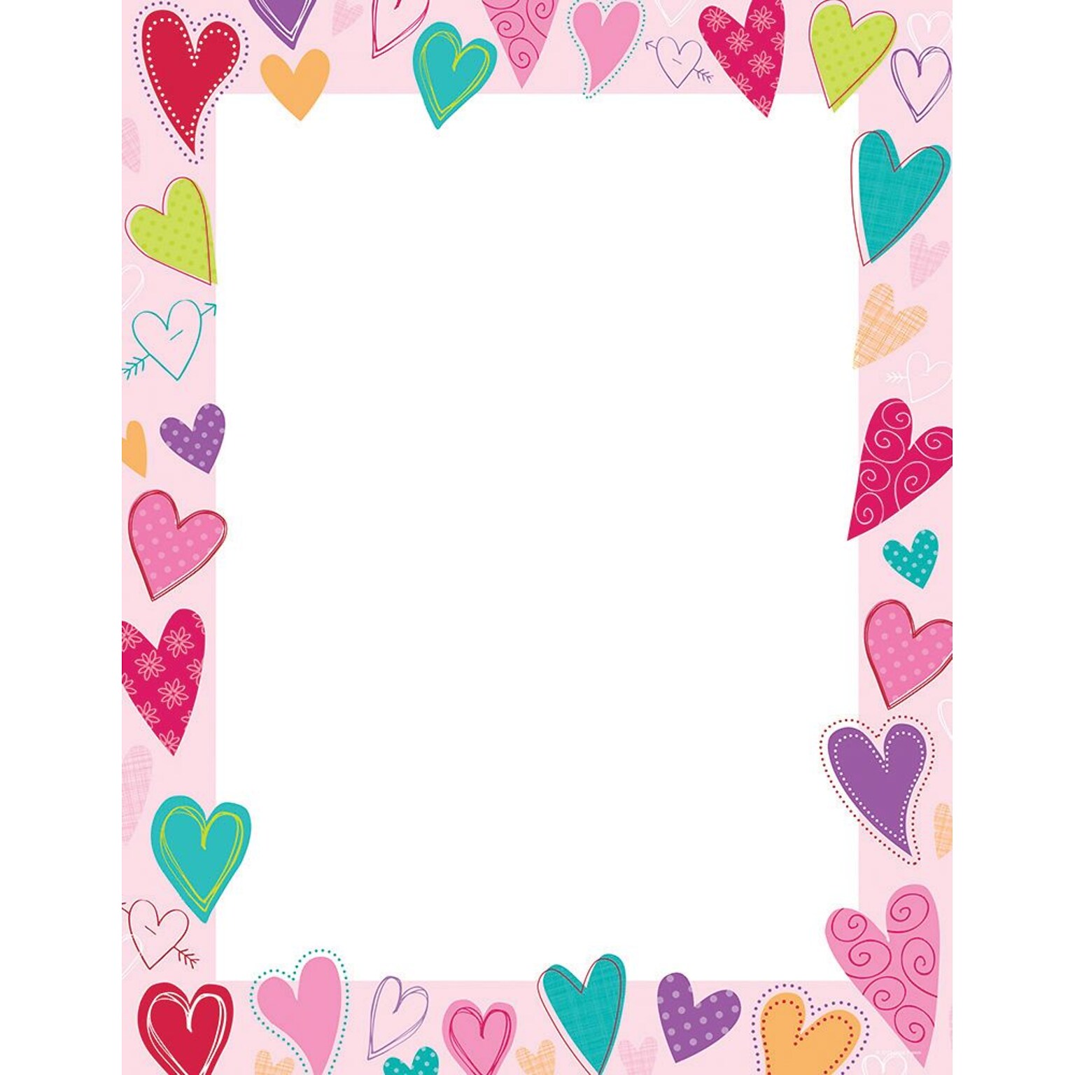 Great Papers! Dancing Hearts Birthday Letterhead, Multicolor, 80/Pack (2015017)