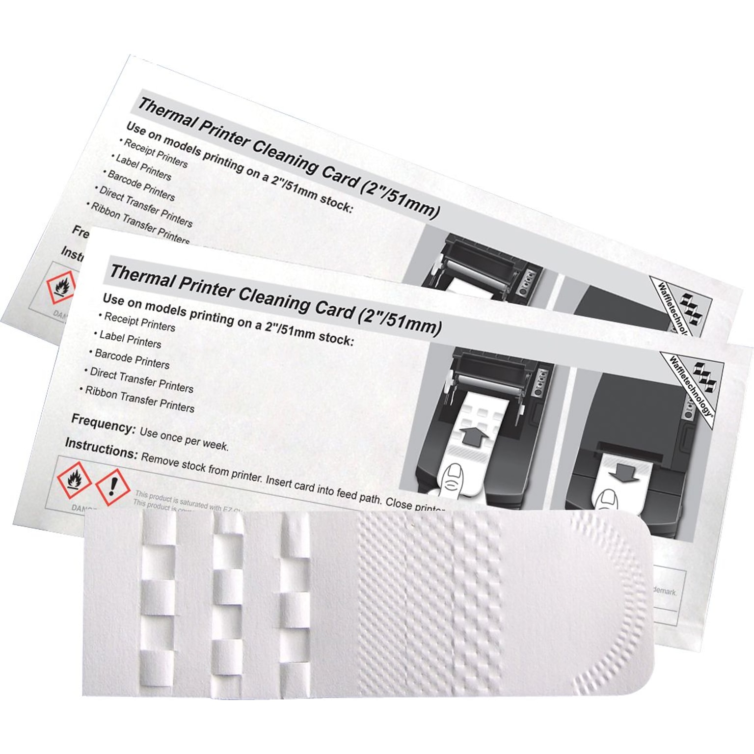 Alliance Thermal Printer Cleaning Card featuring Waffletechnology (6 x 2), 15 Cards per box