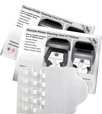 Alliance Waffletechnology Thermal Printer Cleaning Card (6 x 4), 15 Cards/Box
